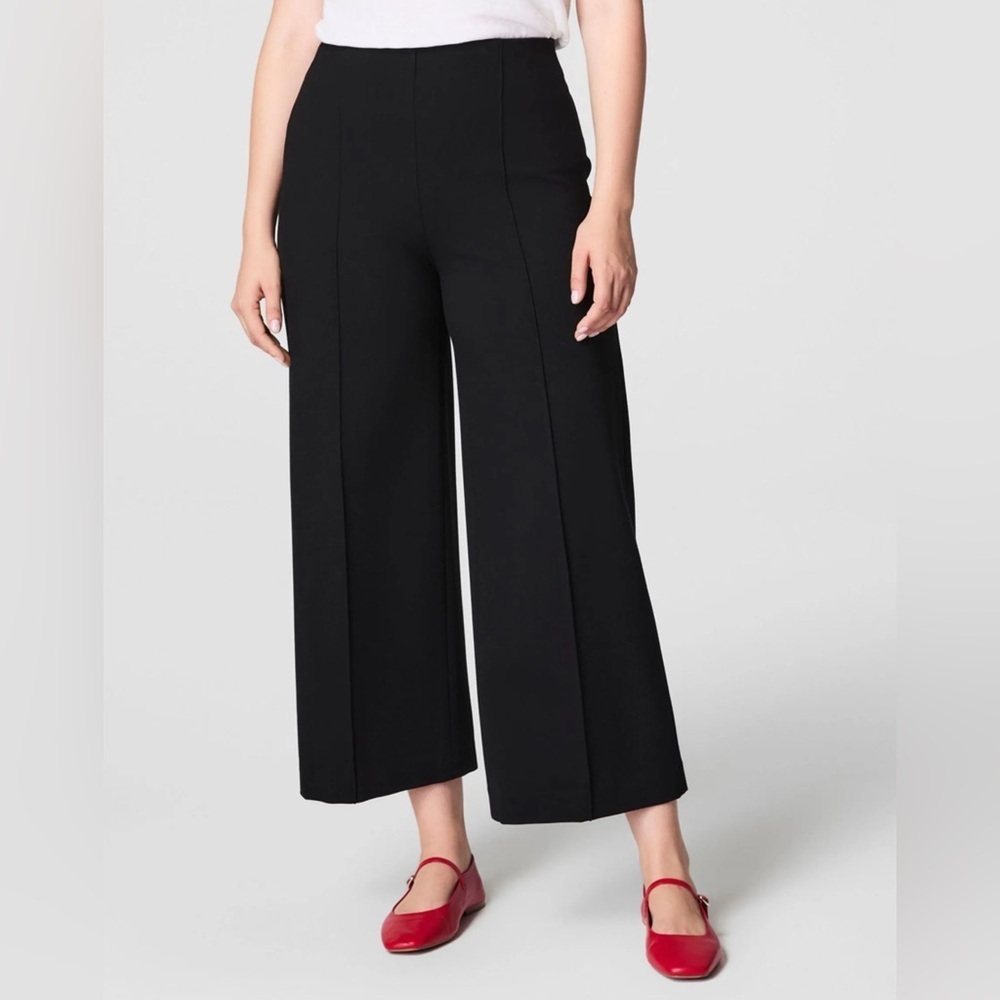 SPANX Black SPANXsupersmooth™ PerfectFit Ponte Cropped Wide Leg Pant Large